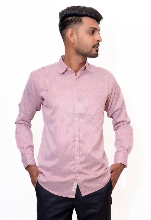 Satin Striped Red Casual Shirt For Men